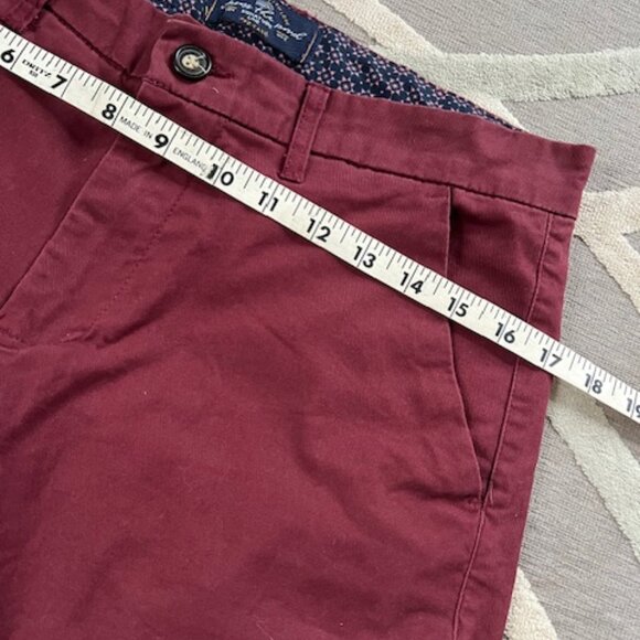 Across The Pond Men's Burgundy Cotton Chino Pants 32x30 Signature Line - Picture 10 of 11